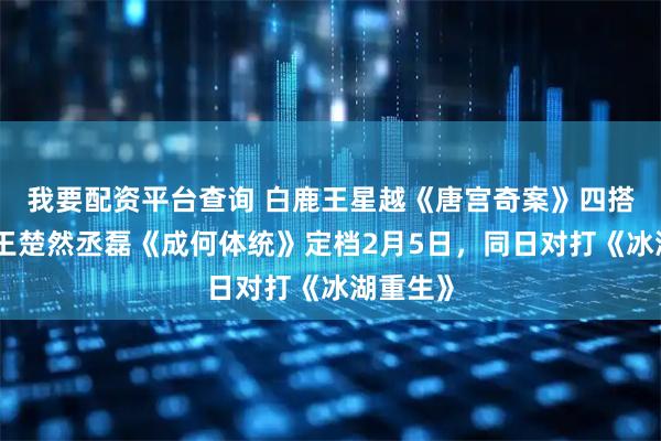 我要配资平台查询 白鹿王星越《唐宫奇案》四搭遇冷？王楚然丞磊《成何体统》定档2月5日，同日对打《冰湖重生》